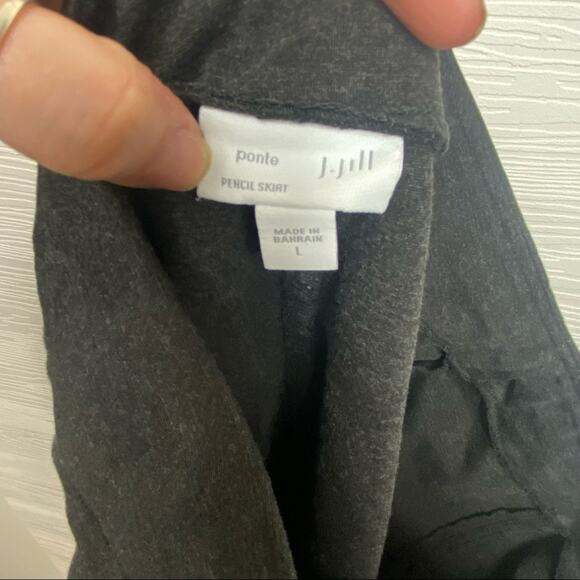 J. Jill Ponte Gray Pencil Skirt Large - Picture 3 of 5